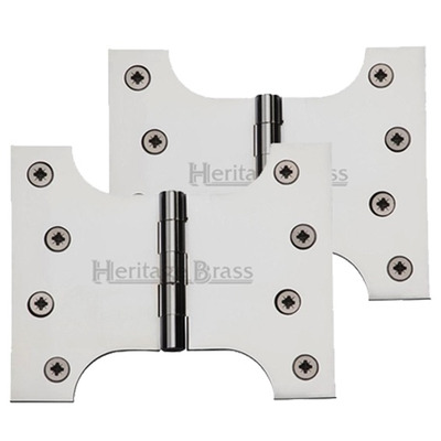 Heritage Brass 5 Inch Parliament Hinges, Polished Chrome - HG99-390-PC (sold in pairs) POLISHED CHROME - 4" x 3" x 5"