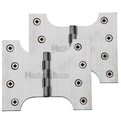 Heritage Brass 5 Inch Parliament Hinges, Satin Chrome - HG99-390-SC (sold in pairs) SATIN CHROME - 4" x 3" x 5"