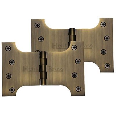 Heritage Brass 6 Inch Parliament Hinges, Antique Brass - HG99-395-AT (sold in pairs) ANTIQUE BRASS - 4" x 4" x 6"