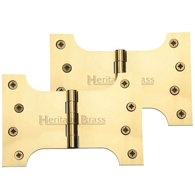 Heritage Brass 6 Inch Parliament Hinges, Polished Brass - HG99-395-PB (sold in pairs) POLISHED BRASS - 4" x 4" x 6"