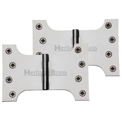 Heritage Brass 6 Inch Parliament Hinges, Polished Chrome - HG99-395-PC (sold in pairs) POLISHED CHROME - 4" x 4" x 6"