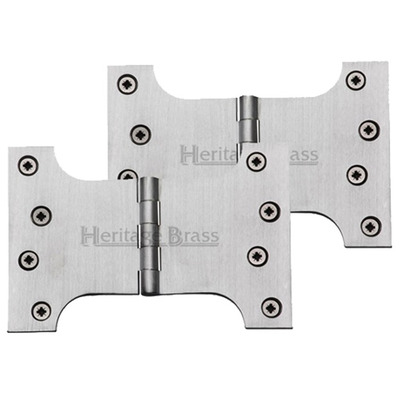 Heritage Brass 6 Inch Parliament Hinges, Satin Chrome - HG99-395-SC (sold in pairs) SATIN CHROME - 4" x 4" x 6"