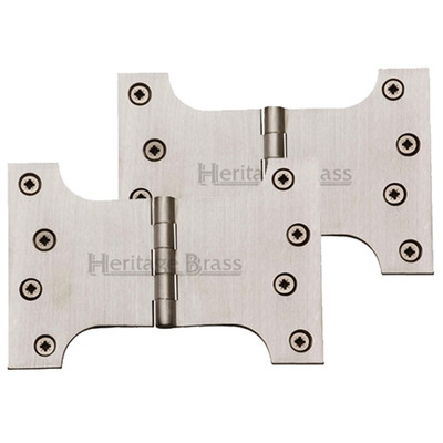 Heritage Brass 6 Inch Parliament Hinges, Satin Nickel - HG99-395-SN (sold in pairs) SATIN NICKEL - 4" x 4" x 6"
