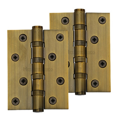 Heritage Brass 4" x 3" Ball Bearing (Steel Pin) Hinges, Antique Brass - HG99-400-AT (sold in pairs) ANTIQUE BRASS - 4" x 3"