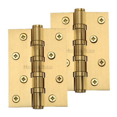 Heritage Brass 4" x 3" Ball Bearing (Steel Pin) Hinges, Satin Brass - HG99-400-SB (sold in pairs) SATIN BRASS - 4" x 3"