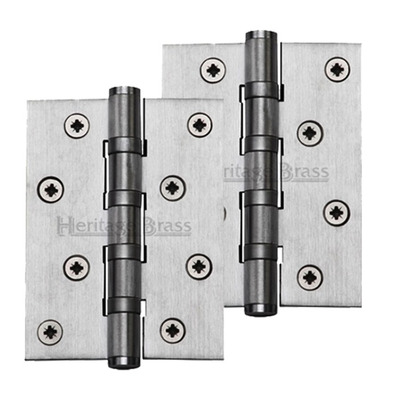 Heritage Brass 4" x 3" Ball Bearing (Steel Pin) Hinges, Satin Chrome - HG99-400-SC (sold in pairs) SATIN CHROME - 4" x 3"
