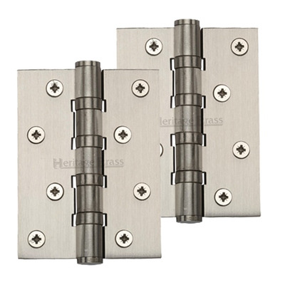 Heritage Brass 4" x 3" Ball Bearing (Steel Pin) Hinges, Satin Nickel - HG99-400-SN (sold in pairs) SATIN NICKEL - 4" x 3"