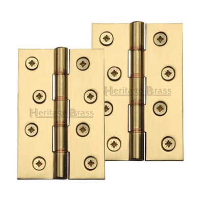 Heritage Brass 4" x 2 5/8" Double Phosphor Washered Butt Hinges, Polished Brass - PR88-405-PB (sold in pairs) POLISHED BRASS - 4" x 2 5/8"