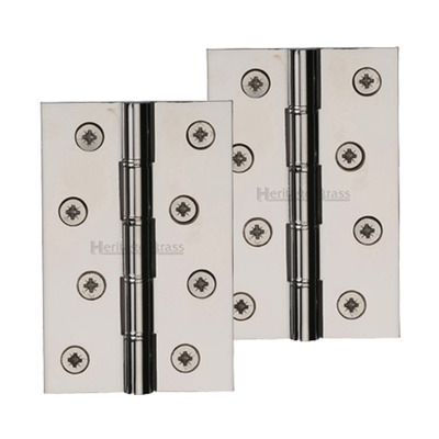 Heritage Brass 4" x 2 5/8" Double Phosphor Washered Butt Hinges, Polished Nickel - PR88-405-PNF (sold in pairs) POLISHED NICKEL - 4" x 2 5/8"