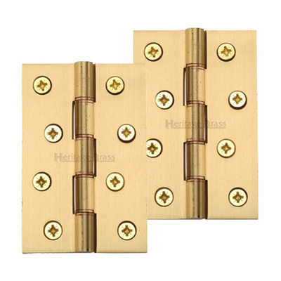 Heritage Brass 4" x 2 5/8" Double Phosphor Washered Butt Hinges, Satin Brass - PR88-405-SB (sold in pairs) SATIN BRASS - 4" x 2 5/8"