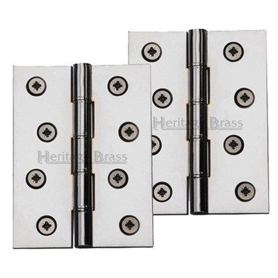 Heritage Brass 4 Inch Double Phosphor Washered Butt Hinges, Polished Chrome - PR88-410-PC (sold in pairs) POLISHED CHROME - 4" x 3"