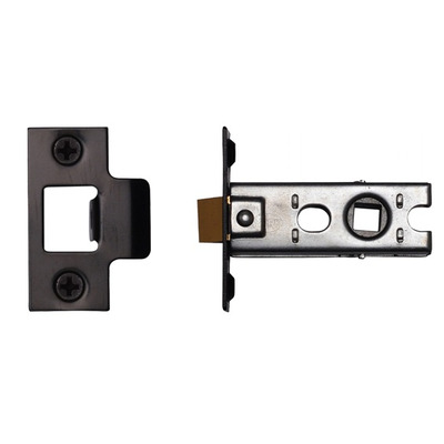 Heritage Brass Standard Duty 2.5 Inch Or 3 Inch Tubular Latches (Bolt Through), Black - YKTL-BLK 64mm (2.5 INCH) - BLACK