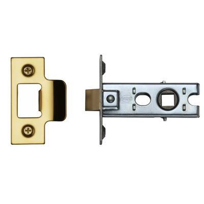 Heritage Brass Standard Duty 2.5 Inch Or 3 Inch Tubular Latches (Bolt Through), Polished Brass - YKTL-PB 64mm (2.5 INCH) - POLISHED BRASS