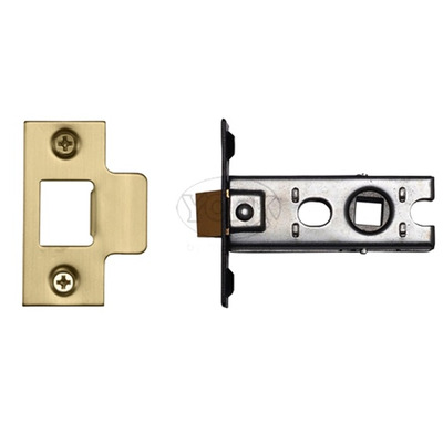 Heritage Brass Standard Duty 2.5 Inch Or 3 Inch Tubular Latches (Bolt Through), Satin Brass - YKTL-SB 64mm (2.5 INCH) - SATIN BRASS