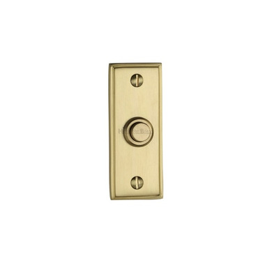 Heritage Brass Oblong Bell Push (83mm x 33mm), Satin Brass - V1180-SB SATIN BRASS