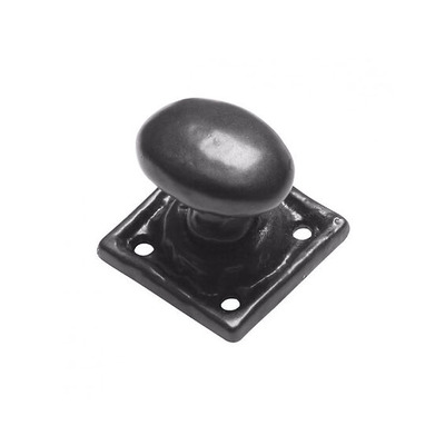 Kirkpatrick Malleable Iron Oval Cupboard Knob, Smooth Black - AB1119 SMOOTH BLACK FINISH