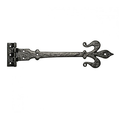 Kirkpatrick Black Antique Malleable Iron Fleur De Lys Hinge (16, 18 and 20 Inch) - AB1820 (sold in pairs)  (B) BLACK ANTIQUE - 18"