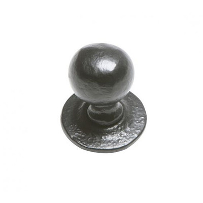 Kirkpatrick Malleable Iron Ball Cupboard Knob, Smooth Black - AB1949 SMOOTH BLACK FINISH
