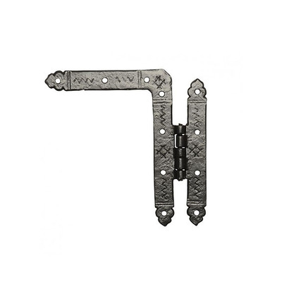 Kirkpatrick Black Antique Malleable Iron Cabinet Hinge (7 Inch) - AB620 (sold in pairs)  BLACK ANTIQUE - 7"