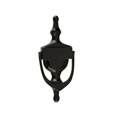 Mila ProLinea Victorian Urn Door Knocker (6" OR 8"), Black Finish - 590007 BLACK - 8"