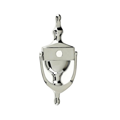 Mila ProLinea Victorian Urn Door Knocker With Spy Hole (6" OR 8"), Polished Chrome - 590021 POLISHED CHROME - 6" WITH HOLE IN CENTRE