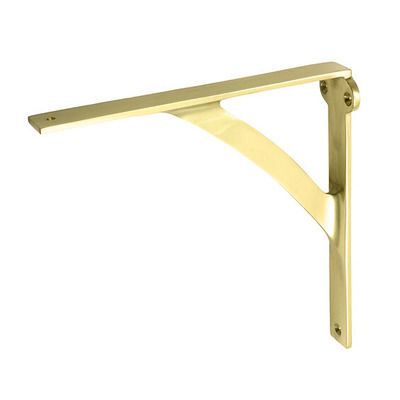 Prima Shelf Bracket For Wood (Various Sizes), Polished Brass - PB466 POLISHED BRASS - 200mm x 205mm