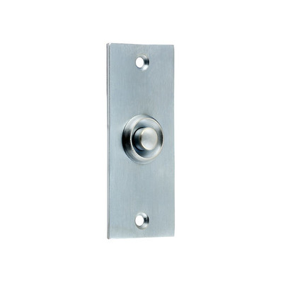Prima Flat Victorian Bell Push, Satin Chrome - SCP749 SATIN CHROME