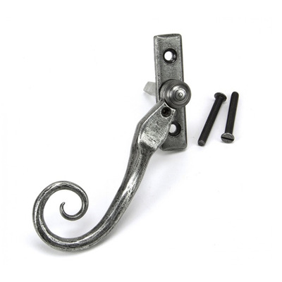 From The Anvil Small Left Or Right Handed Monkeytail Locking Espagnolette Window Fastener, Pewter - 33713 PEWTER - LEFT HAND