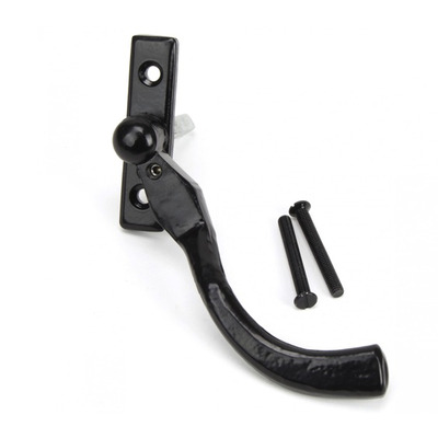From The Anvil Small Left Or Right Handed Peardrop Locking Espagnolette Window Fastener, Black - 33976 BLACK - LEFT HAND