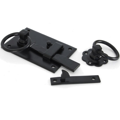 From The Anvil Left or Right Hand Cottage Latch (152mm x 103mm), Black - 33294 BLACK - LEFT HAND