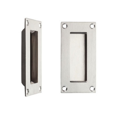 Zoo Hardware ZAS Rectangular Flush Pull (50mm x 100mm), Satin Stainless Steel - ZAS10SS SATIN STAINLESS STEEL