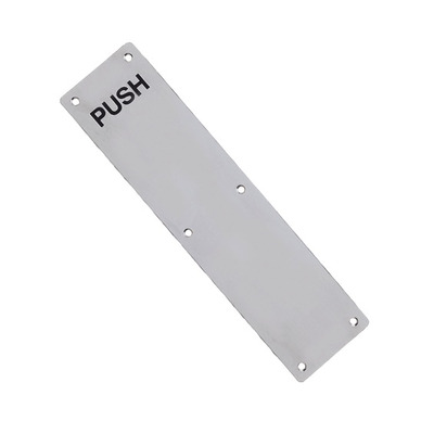 Zoo Hardware ZAS Radius PUSH Finger Plates (Various Sizes), Satin Stainless Steel - ZAS30R SATIN STAINLESS STEEL - 75mm x 350mm