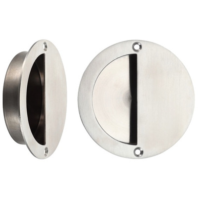 Zoo Hardware ZAS Half Moon Flush Pull (90mm Diameter), Satin Stainless Steel - ZAS41SS SATIN STAINLESS STEEL - 90mm Diameter