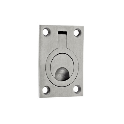 Zoo Hardware ZAS Flush Ring Pulls (44mm x 62mm OR 38mm x 48mm), Satin Stainless Steel - ZAS42SS SATIN STAINLESS STEEL - 38mm x 48mm