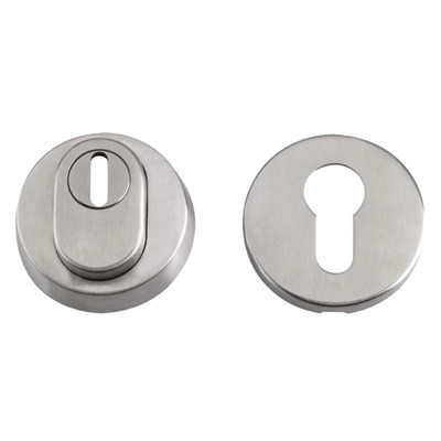 Zoo Hardware ZAS Euro Profile Security Escutcheon (52mm Diameter), Satin Stainless Steel - ZAS008SS SATIN STAINLESS STEEL