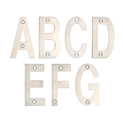 Zoo Hardware ZSN Letters 102mm (A-G), Satin Stainless Steel - ZSNSS102 SATIN STAINLESS STEEL - B