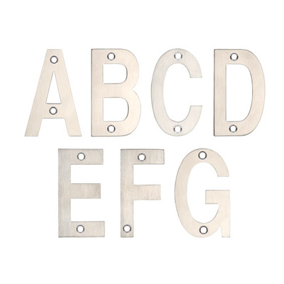 Zoo Hardware ZSN Letters 75mm (A-G), Satin Stainless Steel - ZSNSS75 SATIN STAINLESS STEEL - A