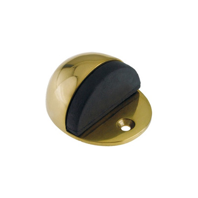 Zoo Hardware Oval Floor Mounted Door Stop (40mm x 48mm), Polished Brass - ZAB06B POLISHED BRASS - 40mm x 48mm Diameter