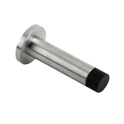 Zoo Hardware Cylinder Door Stop With Rose (70mm), Satin Chrome - ZAB07SC SATIN CHROME