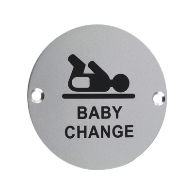 Zoo Hardware ZSA Door Sign - Baby Change Symbol, Satin Aluminium - ZSA08SA SATIN ALUMINIUM
