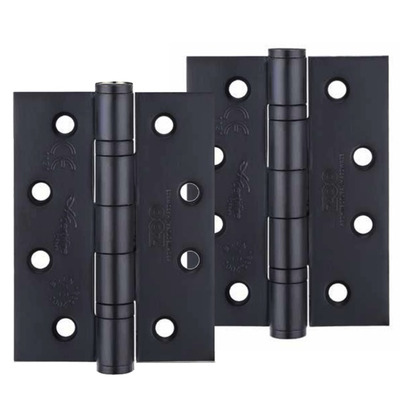 Zoo Hardware 4 Inch Grade 13 Ball Bearing Hinge, Powder Coated Black - ZHSS243PCB (sold in pairs) POWDER COATED BLACK - 102mm x 75mm x 3mm