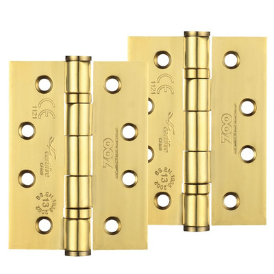Zoo Hardware 4 Inch Grade 13 Ball Bearing Hinge, PVD Stainless Brass - ZHSS243PVD (sold in pairs) PVD STAINLESS BRASS - 102mm x 75mm x 3mm (PAIR & A HALF)