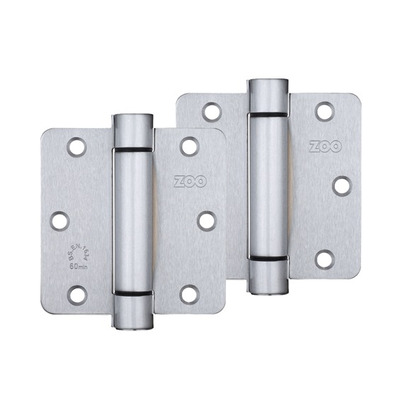 Zoo Hardware 3.5" Spring Hinge Plus Slave Pack, Satin Stainless Steel - ZSHPSC SATIN CHROME