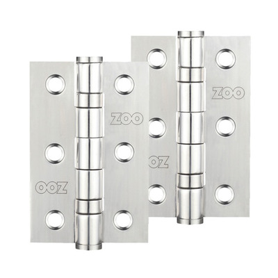Zoo Hardware 3 Inch Grade 201 Hinge, Polished Stainless Steel - ZHSS232P (sold in pairs) POLISHED STAINLESS STEEL - 76mm x 50mm x 2mm