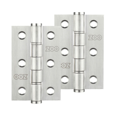 Zoo Hardware 3 Inch Grade 201 Washered Hinge, Satin Stainless Steel - ZHSSW232S (sold in pairs) SATIN STAINLESS STEEL - 76mm x 50mm x 2mm