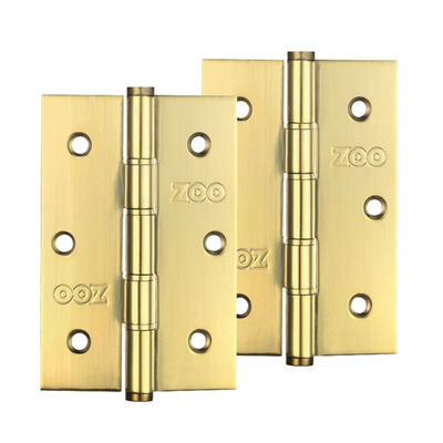 Zoo Hardware 3 Inch Grade 201 Slim Knuckle Bearing Hinge, PVD Stainless Brass - ZHSS352PVD (sold in pairs) PVD STAINLESS BRASS - 76mm x 52mm x 1.5mm