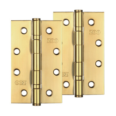Zoo Hardware 4 Inch Grade 201 Slim Knuckle Bearing Hinge, PVD Stainless Brass - ZHSS63PVD (sold in pairs) PVD STAINLESS BRASS - 102mm x 63mm x 2.5mm