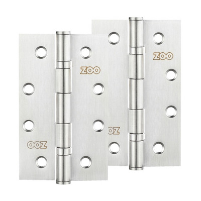 Zoo Hardware 4 Inch Grade 201 Slim Knuckle Bearing Hinge, Satin Stainless Steel - ZHSS63S (sold in pairs) SATIN STAINLESS STEEL - 102mm x 63mm x 2.5mm