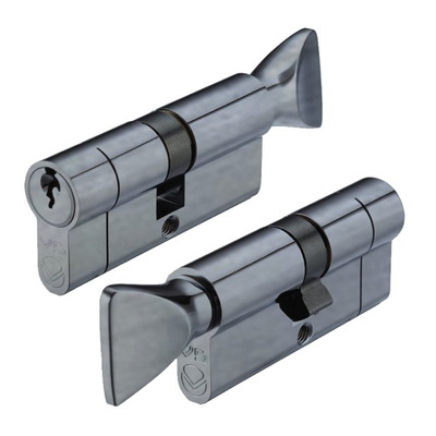 Zoo Hardware Vier Precision Euro Profile Offset Cylinder & Turn (Various Sizes), Satin Chrome - V5EP3040CTSCE 70mm/30mm - MASTER KEYED *5-7 Working Days*