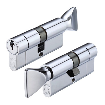 Zoo Hardware Vier Precision Euro Profile Offset Cylinder & Turn (Various Sizes), Polished Chrome - V5EP3040CTPCE 40mm/45mm - MASTER KEYED *5-7 Working Days*